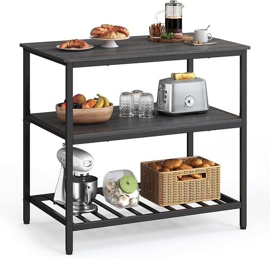 VASAGLE Kitchen Island with 3 Shelves, 39.4 Inches Width Kitchen Shelf with by VASAGLEbySONGMICSHOME