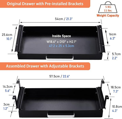 Under Desk Drawer Organizer 21" Black Upgraded - Image 4