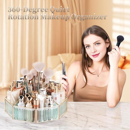 360° Rotating Makeup Organizer Spinning Vanity Organizer - Image 5