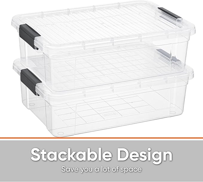 Superio 13.7 Qt Clear Plastic Storage Bins - Image 5