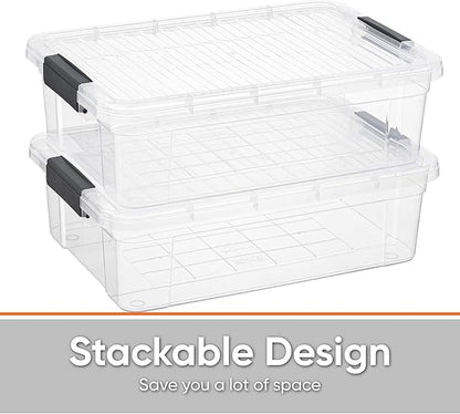 Superio 13.7 Qt Clear Plastic Storage Bins - Image 5