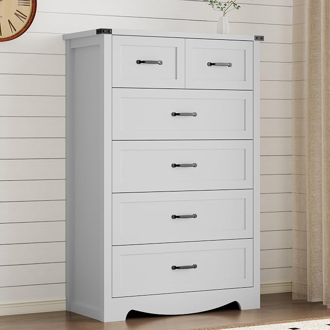 Tall 6-Drawer Dresser for Bedroom, Modern Wooden Chest of Drawers - Image 5