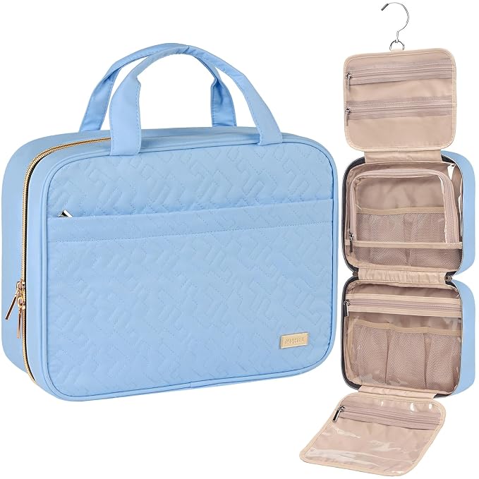 NISHEL Travel Toiletry Bag for women, Portable Hanging Organizer for Full-Sized by NISHEL