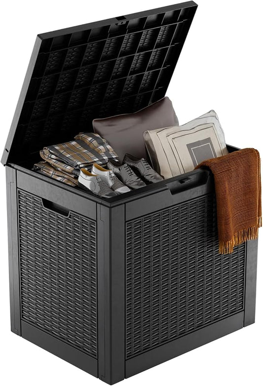 37 Gallon Outdoor Deck Box, Storage Lockable Waterproof Patio Furniture by MAIUSCOLI