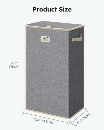 SOLEDI Laundry Hamper with Lid 100L Large & Tall Collapsible Laundry Basket - Image 7