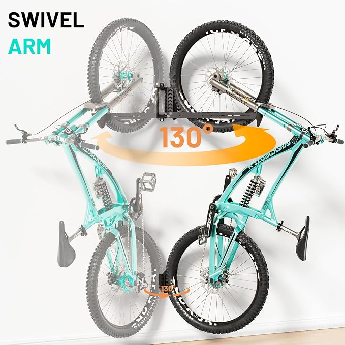 3-Pack Swivel Bike Rack Wall Mount, Bike Hangers - Image 4