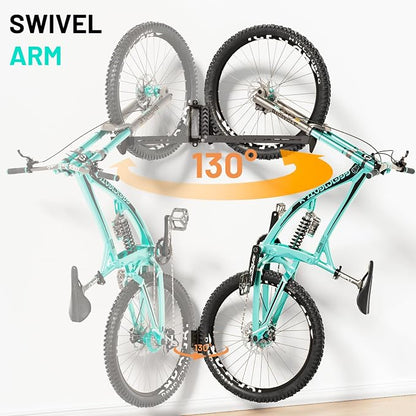 3-Pack Swivel Bike Rack Wall Mount, Bike Hangers - Image 4