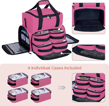 Large Cosmetic Bag with 4 Removable Case and 2 Removable Dividers Double Layer - Image 3