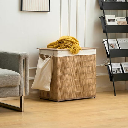 Laundry Hamper with Lid, 39.6 Gallon Large Laundry Basket 2 Removable Liner Bags - Image 5