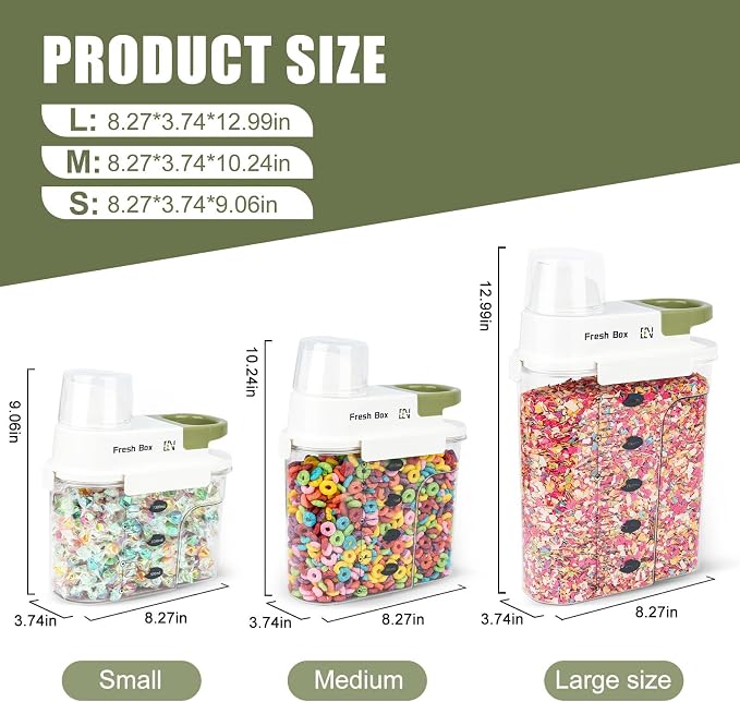 Cereal Storage Container 4Pack, 85oz/2.5L Airtight Food Storage Containers - Image 2