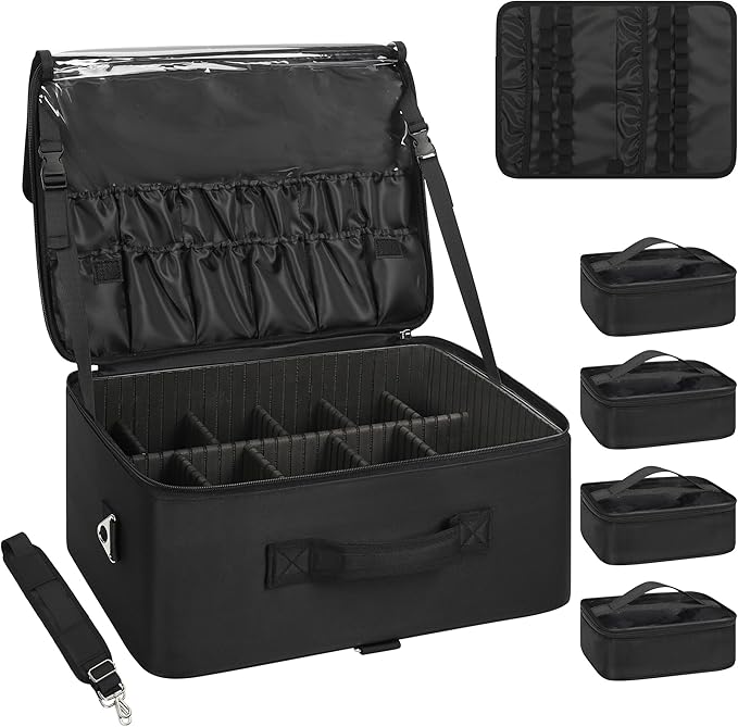 Relavel Extra Large Makeup Case Professional Cosmetic Storage Organizer Box by Relavel