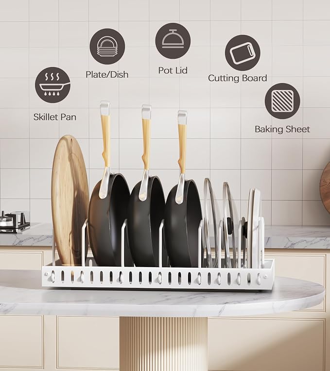 Pull Out Pots and Pans Organizer Under Cabinet, Sliding Lid Holder and Pan Rack - Image 6