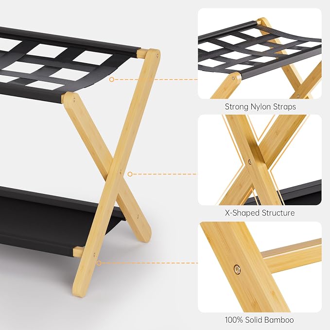 HITNET Luggage Rack 2 Pack, Folding Suitcase Stand - Image 5