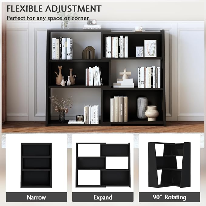 IOTXY Wooden Extendable Shelf Bookcase - Image 3