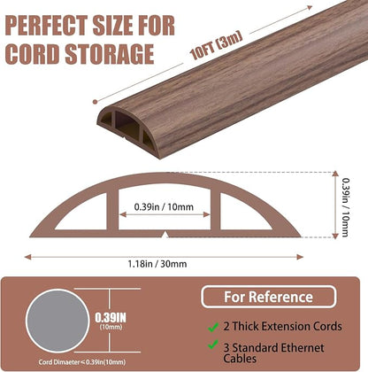 Floor Cord Covers for Wires 12FT Cable Hider Wire Cover Self Adhesive Cord - Image 2