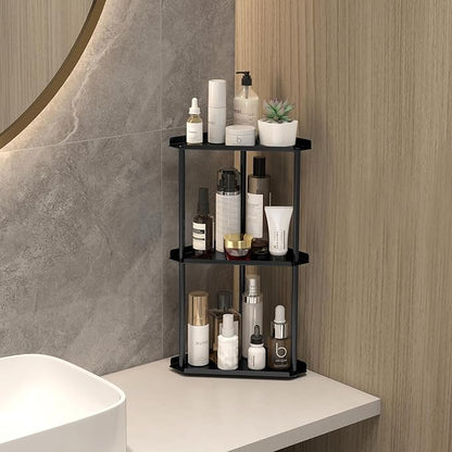 3 Tier Bathroom Counter Organizer, Vanity Organizer Corner Shelf, Makeup - Image 2