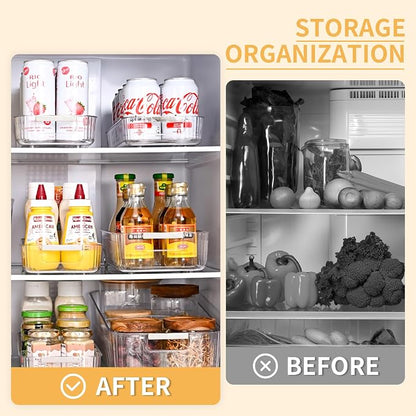 Refrigerator Organizers and Storage 2pcs Rolling Storage Bins Fridge Organizer - Image 6