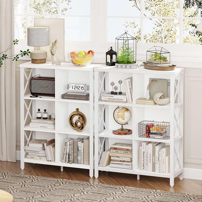 FATORRI 6 Cube Storage Organizer Shelf, Wood and Metal Cubby Bookshelf - Image 4
