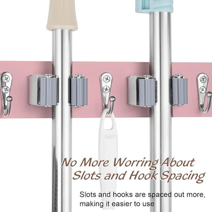 Pink Mop Broom Holder Wall Mount - Image 5