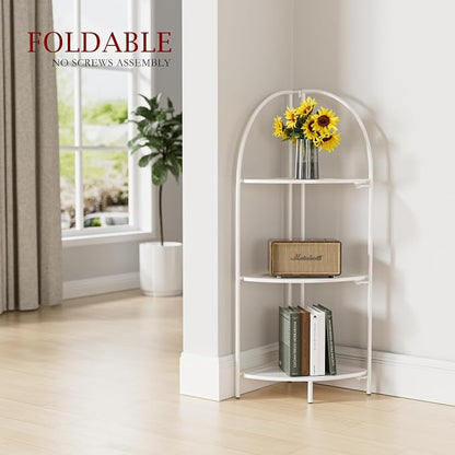 Crofy Foldable 3 Tier Corner Shelf, Metal Corner Plant Stand - Image 2