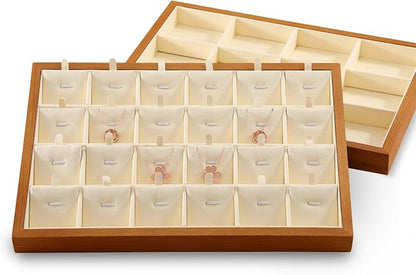 Necklace Organizer, Wood Jewelry Necklace Tray, Premium Earring Storage - Image 4