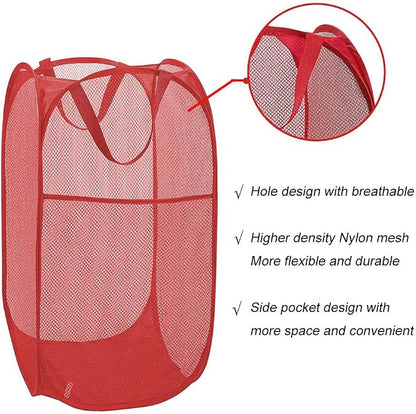 Larpur Popup Mesh Laundry Basket, Collapsible and Portable Clothes Washing - Image 9