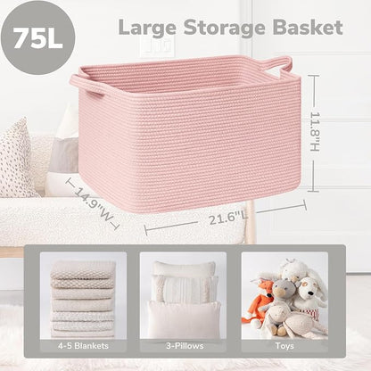 Goodpick Large Blanket Basket, Woven Baskets - Image 3