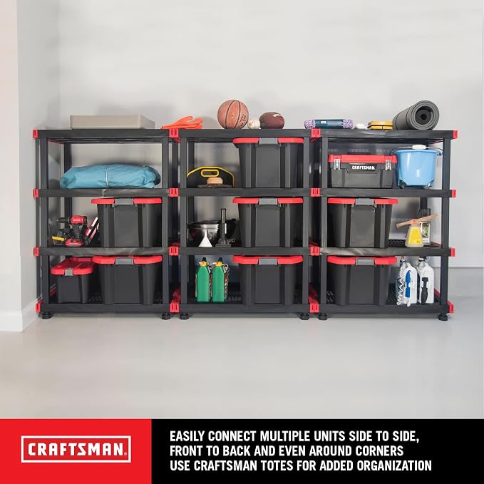 CX Craftsman, 4-Tier Highly Durable Storage Rack, 200lbs/shelf, Interlocking - Image 5