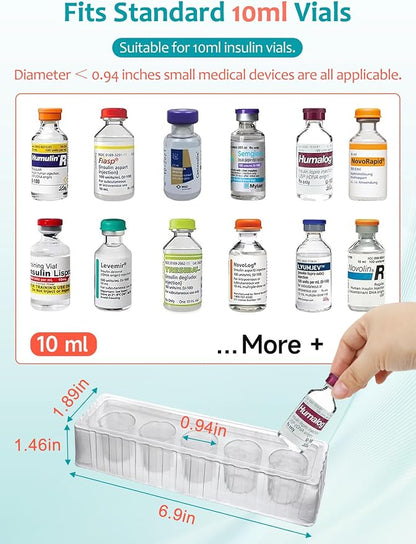 Leng Ke Insulin Refrigerator Storage Caddy - 10ml Peptide Vial Protective Holder - Image 4