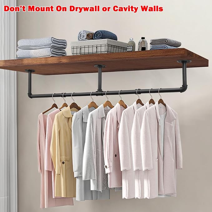 Livabber Industrial Pipe Clothes Rack, Heavy Duty Detachable Iron Garment Rack - Image 4