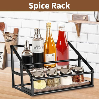Coffee Syrup Organizer, 2-Tier 8 Bottles Coffee Syrup Rack - Image 8