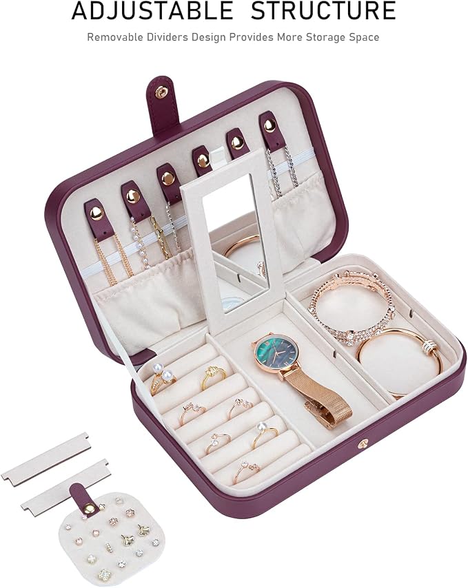 Jewelry Travel Organizer, Travel Jewelry Box Portable, Small Travel Jewelry Case - Image 4