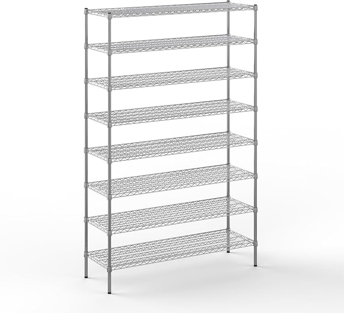 18" Deep x 54" Wide x 86" Height Wire Shelving Kit | 8-Tier | NSF Commercial by Regal+Altair
