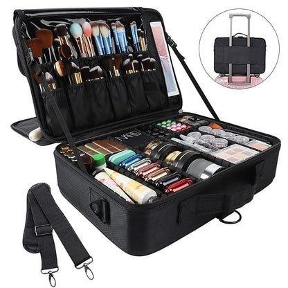 gzcz Large Capacity Travel Makeup Train Case, Professional Cosmetic Bags - Image 8