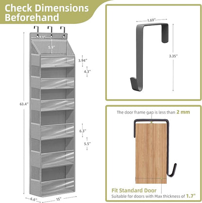 Over Door Organizer with 6 Extra Large Pockets 12 Side Pockets, Hanging Storage - Image 2