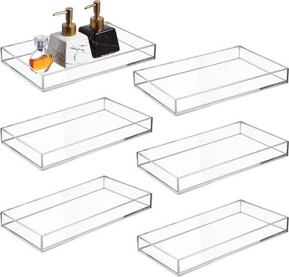 Maitys 6 Pcs Acrylic Vanity Tray Bathroom Tray by Maitys