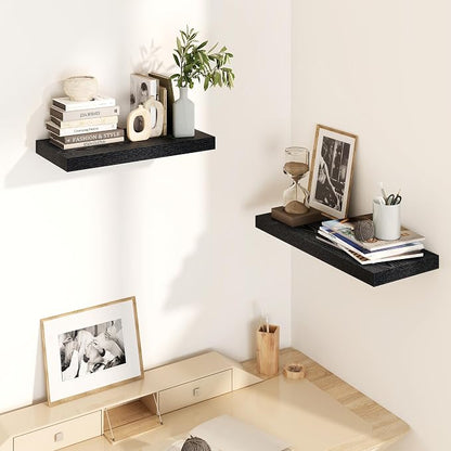 Fun Memories Black Floating Shelves 16 Inch Long, 8 Deep Floating Shelf Wall - Image 2