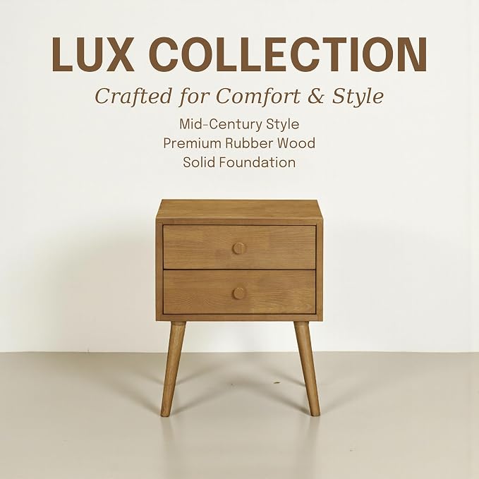 NTC Lux Nightstand with 2 Drawers, Featuring Adaptable Design, 150 lbs Load - Image 3
