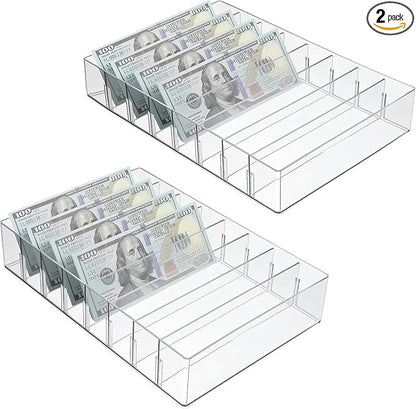 2 Packs Mail Organizer Plastic Cash Tray by MAQUITA