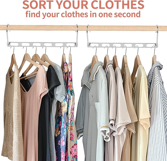 Space Saving Hangers for Clothes, 10 Pack Hanger Organizer Space Saver - Image 7