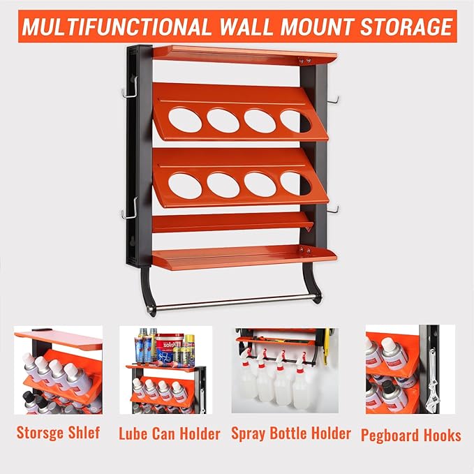 Wallmaster Spray Can Holder, Lube Can Wall Mount Storage Rack Heavy Duty Paint - Image 4