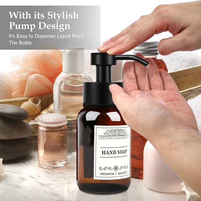 8.5oz Glass Soap Dispenser 2 Pack - Image 3