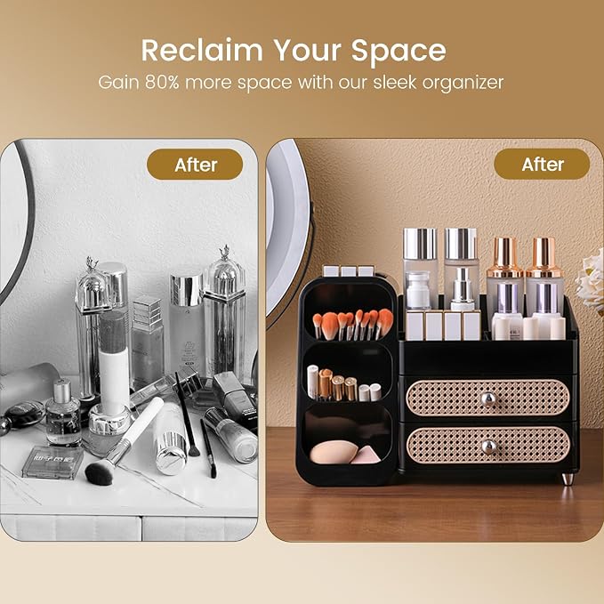 Aveniee Makeup Organizer with Drawers, Large Bathroom Countertop Organizer - Image 5