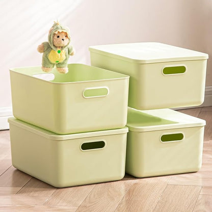 4 pack large plastic White storage bins Baskets, Toy Box Chest by Gaoaodeyu