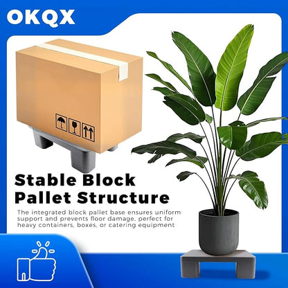 Plastic Dunnage Rack – Heavy-Duty Gray Block Pallet - Image 6
