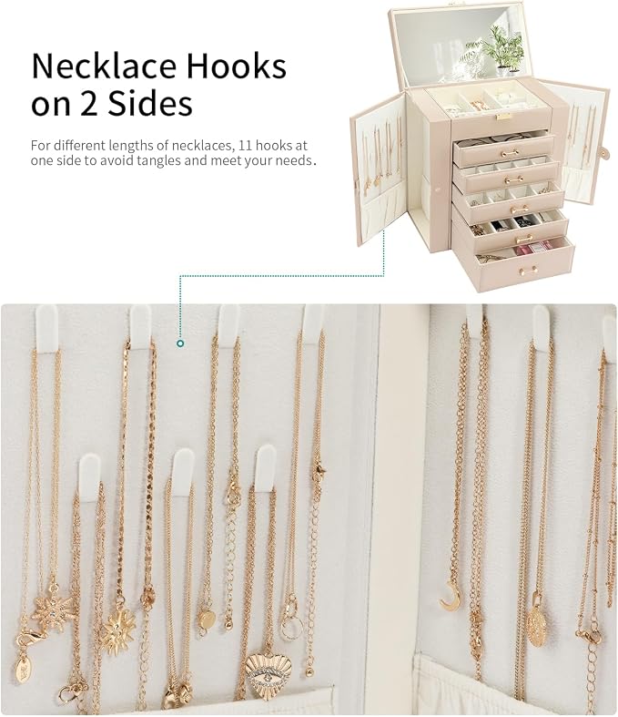 Large Jewelry Holder Organizer, 6 Layer Jewelry Box - Image 5