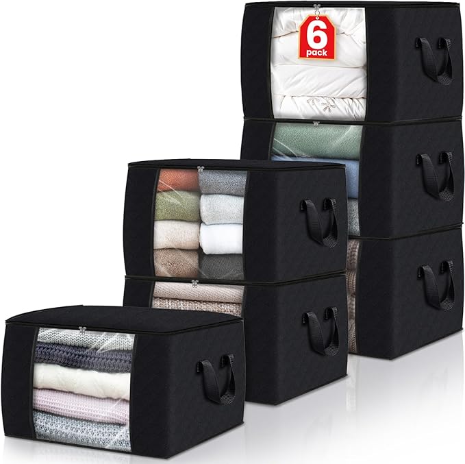 Fab totes Storage Bags, Clothes Blanket Storage Bins Foldable Closet Organizers by Fabtotes
