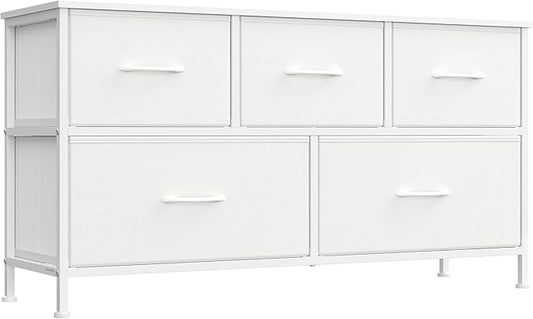 SONGMICS Dresser for Bedroom, Chest of Drawers, TV Stand, 5 Non-Woven Fabric by SONGMICSbySONGMICSHOME