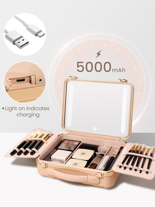 ROWNYEON Light Up Travel Makeup Case - Image 3