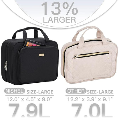 NISHEL Travel Toiletry Bag for Women, Makeup Essentials Organizer, Hanging Case - Image 2